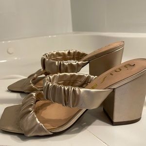 UNISA GOLD MULES HEELS